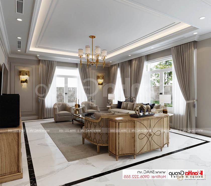 Thiết kế sáng tạo của biệt thự tân cổ điển 4 tầng tại Sài Gòn – SH BTP 0163 26 KHông gian thanh lịch trong biệt thự tân cổ điển SH BTP 0163
