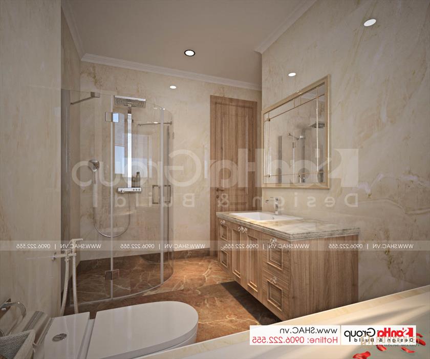 Thiết kế sáng tạo của biệt thự tân cổ điển 4 tầng tại Sài Gòn – SH BTP 0163 32 Nội thất cao cấp trong WC nhà biệt thự tân cổ điển