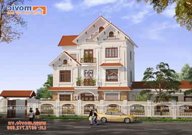 Mẫu biệt thự tân cổ điển 3 tầng đẹp và sang trọng - MB1819