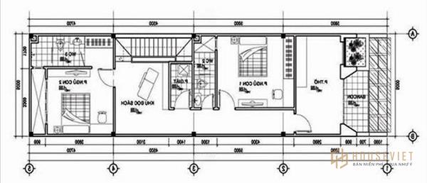 Kiến trúc tầng 2 được bố trí quần thể rộng rãi, thoáng mát.