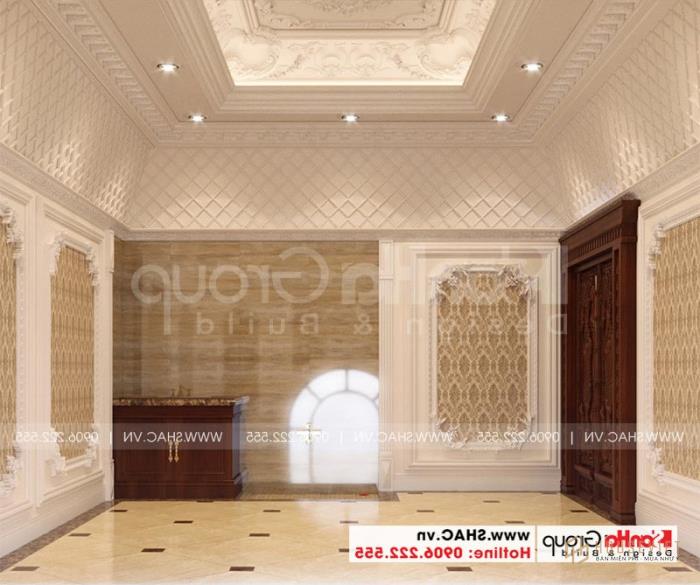 Thiết kế biệt thự lâu đài diện tích 165m 4 tầng 1 hầm 1 tum tại Hà Nội – SH BTLD 0039 32 Thiết kế phòng kho rộng rãi tại tầng hầm của ngôi biệt thự lâu đài sang trọng