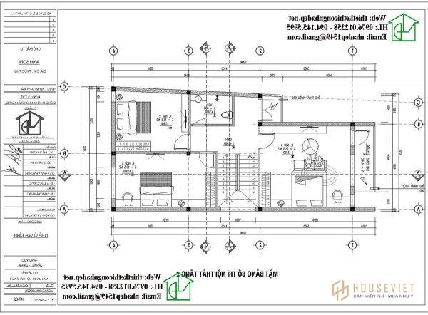 Mặt bằng nội thất tầng 2 NDNP3T22