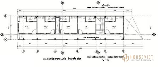 Mặt bằng tầng 2 với các thông số kỹ thuật cụ thể