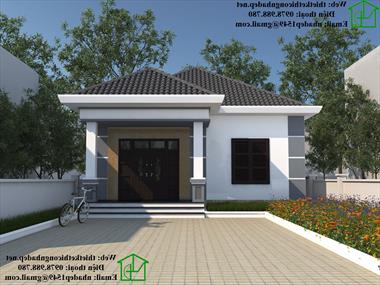 Mẫu nhà cấp 4 mái thái 8x10m 2 phòng ngủ ở Vân Đình Hà Nội NDNC449