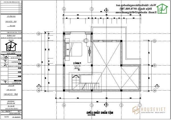 Phương án nội thất nhà gác lửng mái lệch NDNC451