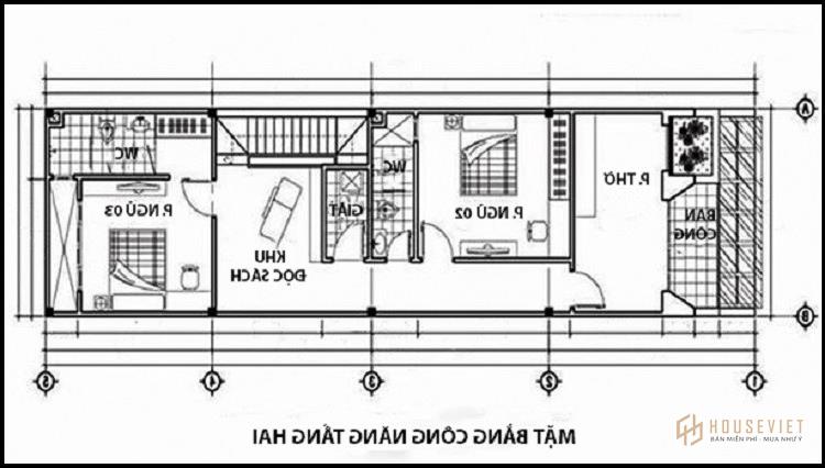 Mẫu nhà 2 tầng 3 phòng ngủ 5x18