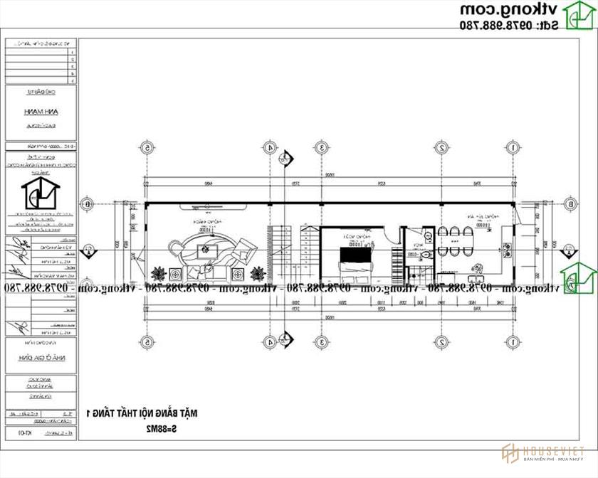 Công năng sử dụng tầng 1 của mẫu NP2T015