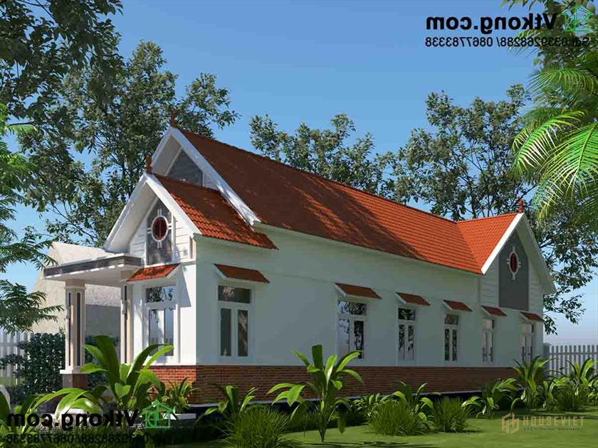Nhà cấp 4 mái thái được thiết kế theo phong cách hiện đại.