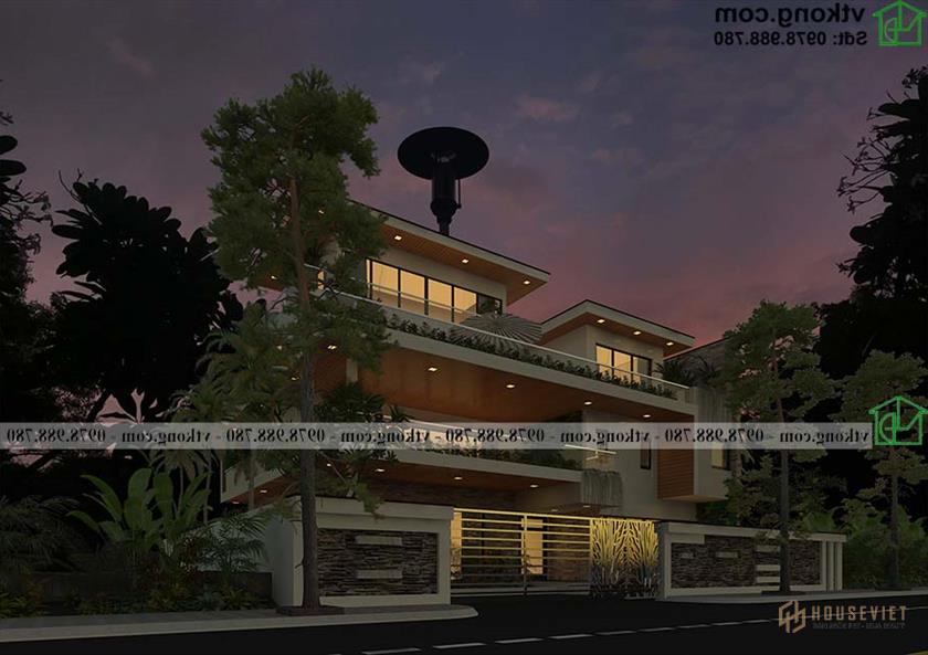 Mẫu Biệt Thự 3 Tầng Hiện Đại 16x14m Tại Bình Thuận Bt3t014