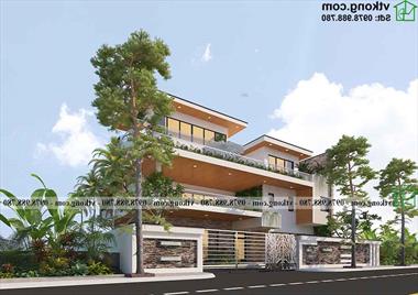 Mẫu biệt thự 3 tầng hiện đại 16x14m tại Bình Thuận BT3T014