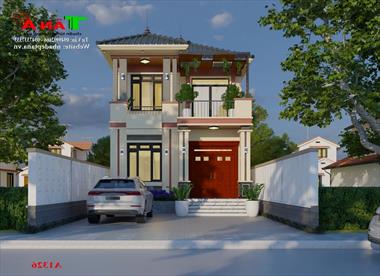 Mẫu nhà mái thái 2 tầng 7x15m kiểu Nhật tại Kỳ Anh - Hà Tĩnh, MS: A1326