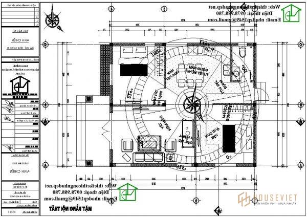 Bản vẽ mặt bằng nhà cấp 4 đẹp phong thủy NDNC452