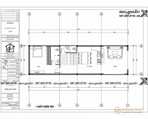 Mẫu nhà ống 3 tầng 5x17m hiện đại ấn tượng