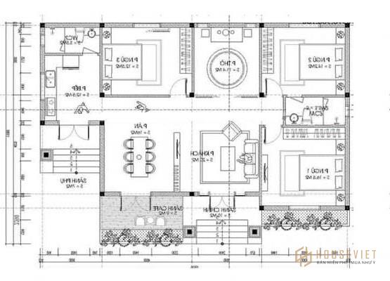 Mẫu nhà cấp 4 3 phòng ngủ 1 vệ sinh