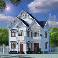 Gợi ý mẫu thiết kế nhà 3 tầng mặt tiền mái thái đẹp