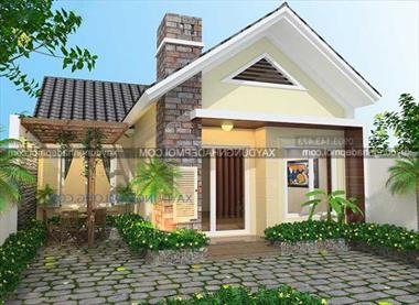 Bản vẽ mẫu nhà vườn 1 tầng đẹp diện tích 9x18m