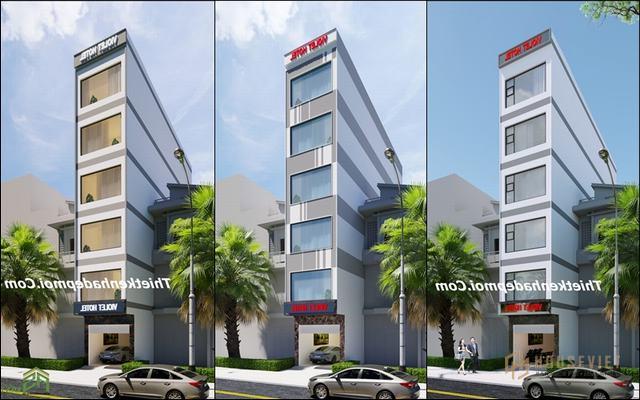 Mẫu thiết kế khách sạn mini 6 tầng 5 × 20 đơn giản nhà chị Hiền Dĩ An
