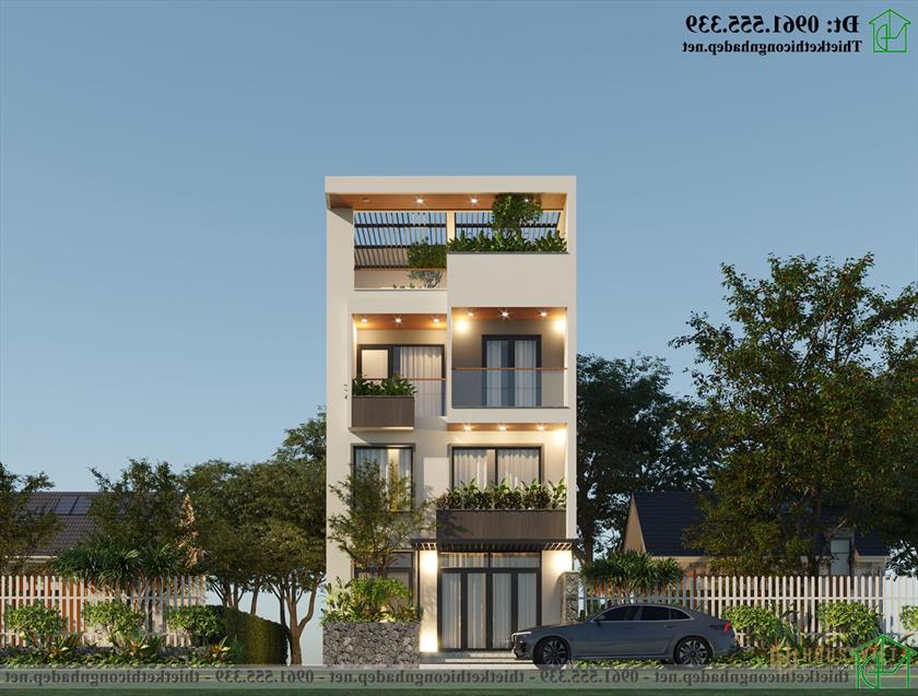 Mẫu thiết kế nhà phố 4 tầng đẹp 6,5x12m NDNP4T15