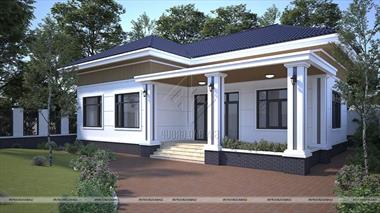 Ngôi nhà nhỏ đơn giản nhưng ấn tượng với sân thượng ở vùng nông thôn