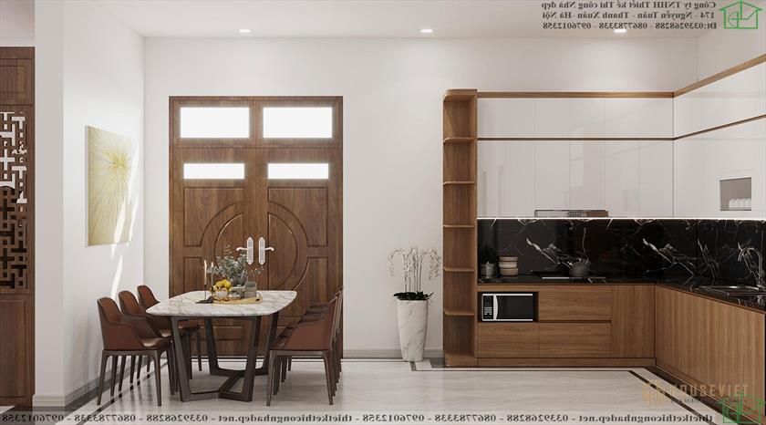Mẫu thiết kế bếp hiện đại cho nhà cấp 4 nhỏ đẹp 9x16mNDNC4127