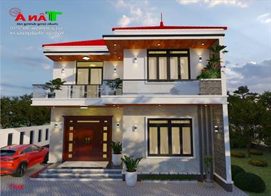 Tham khảo mẫu nhà 2 tầng hiện đại 100m2 kiểu Nhật tại Nghệ An - MS: D67