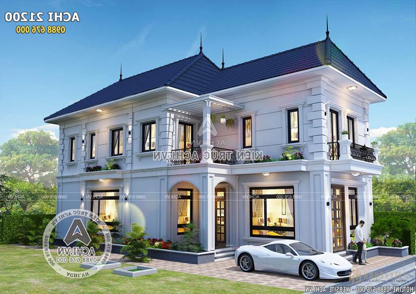 Một góc nhìn của mẫu thiết kế biệt thự 2 tầng tân cổ điển Một góc nhìn của mẫu thiết kế biệt thự 2 tầng tân cổ điển