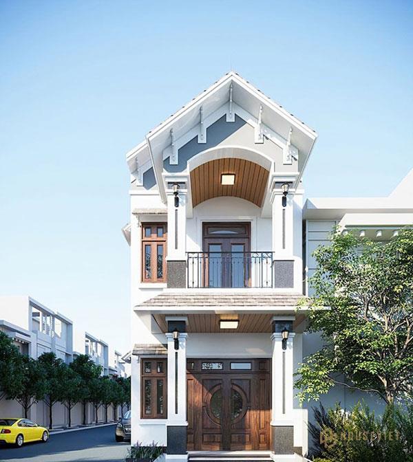 Mẫu nhà 2 tầng 3 phòng ngủ đẹp, hiện đại