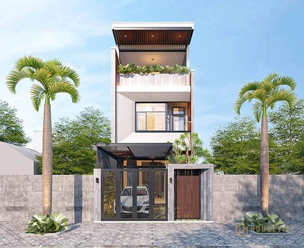 Mẫu nhà 2 tầng 1 tum 3 phòng ngủ