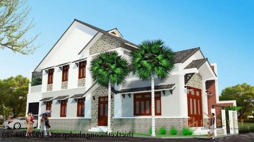 Bản vẽ thiết kế mẫu nhà ống 2 tầng mái ngói 5x20m