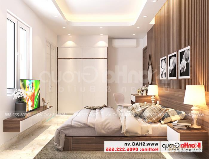 Nhà phố 3 tầng hiện đại tại Hải Phòng nội thất gỗ - SH NOD 0220 35 Mẫu phòng ngủ đẹp phong cách hiện đại cho không gian nhà phố 3 tầng
