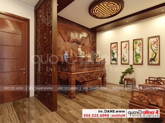 Nhà phố 3 tầng hiện đại tại Hải Phòng nội thất gỗ - SH NOD 0220 38 Thiết kế nội thất phòng thờ với chất liệu gỗ cao cấp
