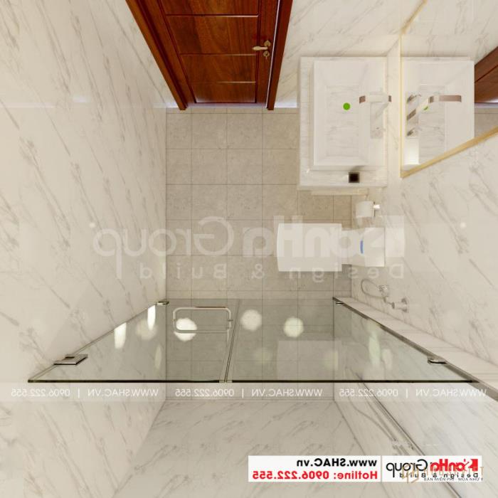 Nhà phố 3 tầng hiện đại tại Hải Phòng nội thất gỗ - SH NOD 0220 39 Thiết kế nội thất phòng tắm, vệ sinh bằng vật liệu ốp lát cao cấp