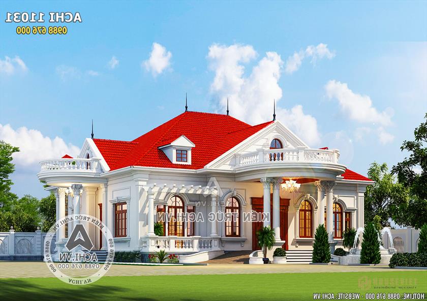 Phối cảnh 3D mặt tiền biệt thự tân cổ điển đẹp - Mã số: ACHI 11031 Phối cảnh 3D mặt tiền biệt thự tân cổ điển đẹp - Mã số: ACHI 11031