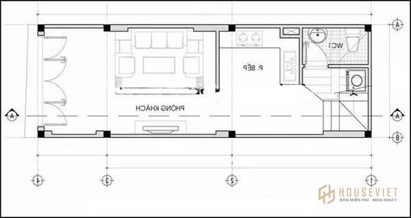 Bản vẽ nhà 3 tầng mô tả cách bố trí và sắp xếp các phòng của gia chủ.