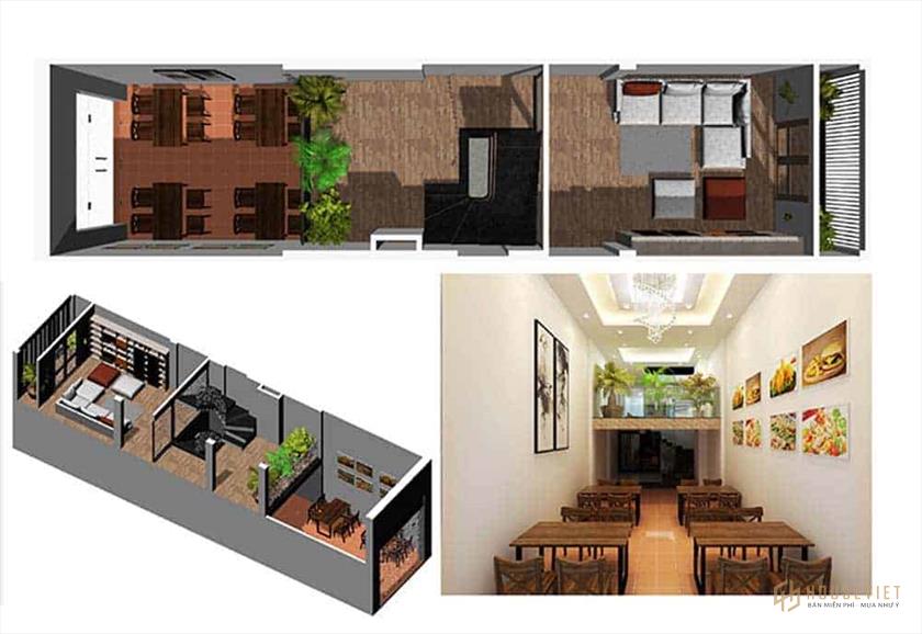 Tầng 1 kinh doanh nhà hàng