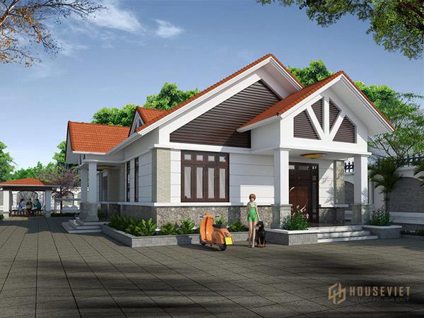 Mẫu nhà cấp 4 gác lửng mái thái có sự kết hợp hài hòa với kiến trúc không gian tạo nên vẻ đẹp độc đáo và mới lạ