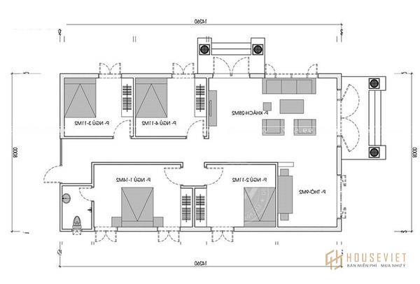 Bản vẽ nhà cấp 4 được sắp xếp tinh tế và cụ thể các thông số