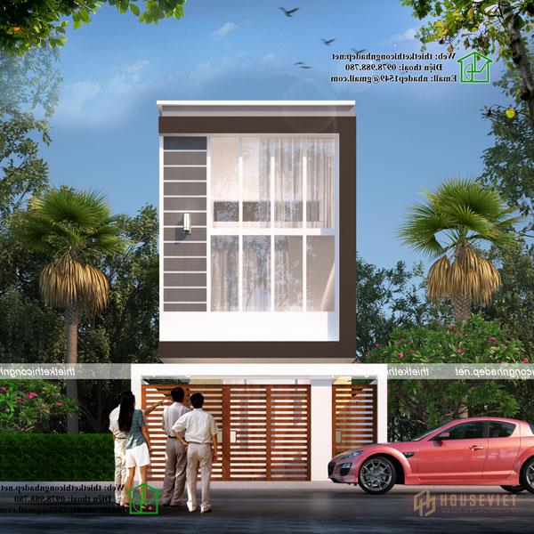 Mẫu thiết kế nhà phố 3 tầng mái bằng 5x13m
