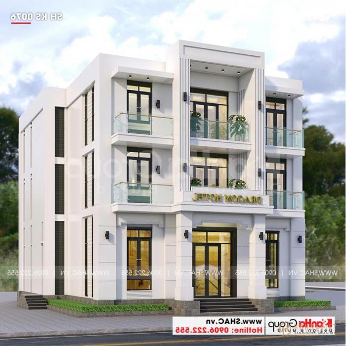 Kiến trúc của khách sạn mini 2 sao hiện đại ấn tượng bởi sự mới lạ 