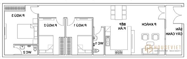 Những Mẫu Nhà Cấp 4 Đẹp 5 × 20 Có 2-3 Phòng Ngủ T07/2022