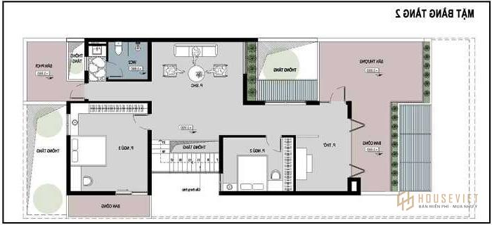 Ví dụ mẫu nhà ống 2 tầng 7x15m