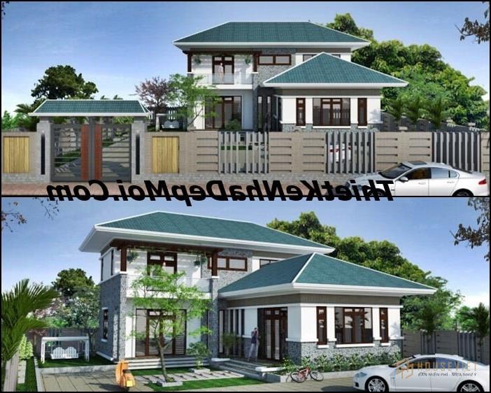 Mẫu thiết kế nhà 2 tầng 100m2 3 phòng ngủ ở Bình Phước