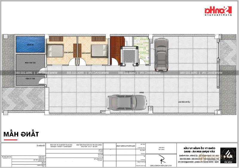 Detailed drawing of villa basement