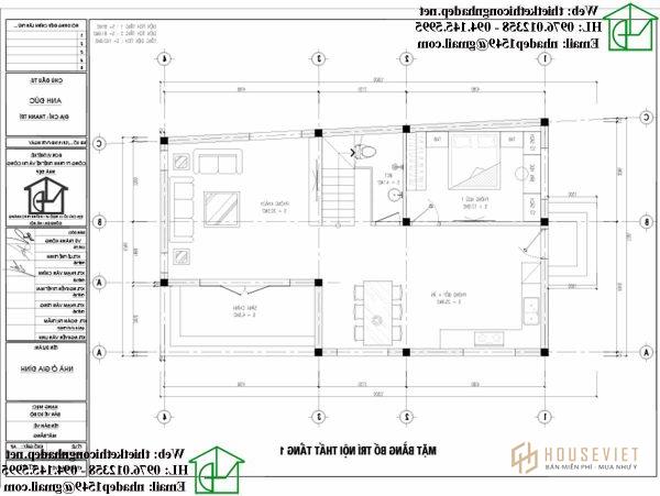 Mặt bằng nội thất tầng 1 NDBT2T88