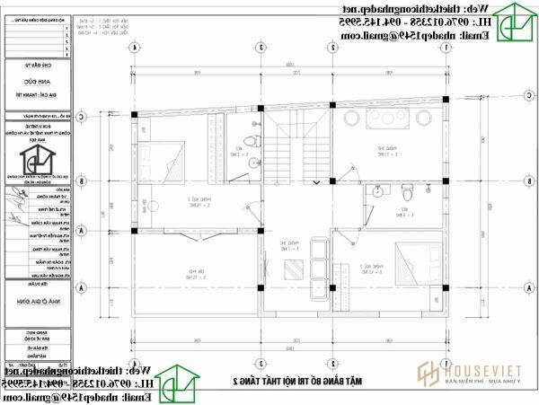 Mặt bằng nội thất tầng 2 NDBT2T88