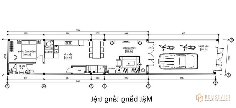 Mẫu nhà ống 2 tầng mặt tiền 5m đẹp