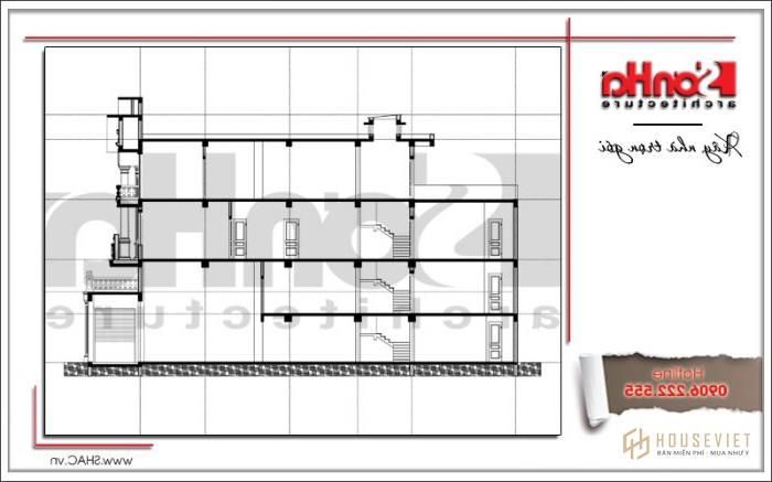 mặt cắt của nhà ống cổ điển pháp sh nop 0151