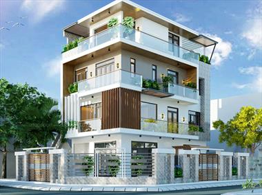 Thiết kế mẫu nhà 3 tầng có sân thượng hút mắt
