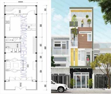 Mẫu nhà ống 4 tầng diện tích 4x16m kiểu nhà mặt phố.
