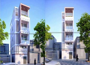 Mẫu nhà phố 5 tầng 2 mặt tiền được xây dựng trên mảnh đất méo.